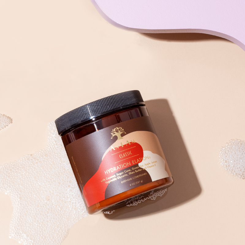 Classic Coconut Hydration Elation de As I Am, un acondicionador profundo de hidratación intensiva con coco para un cabello sano y nutrido.
