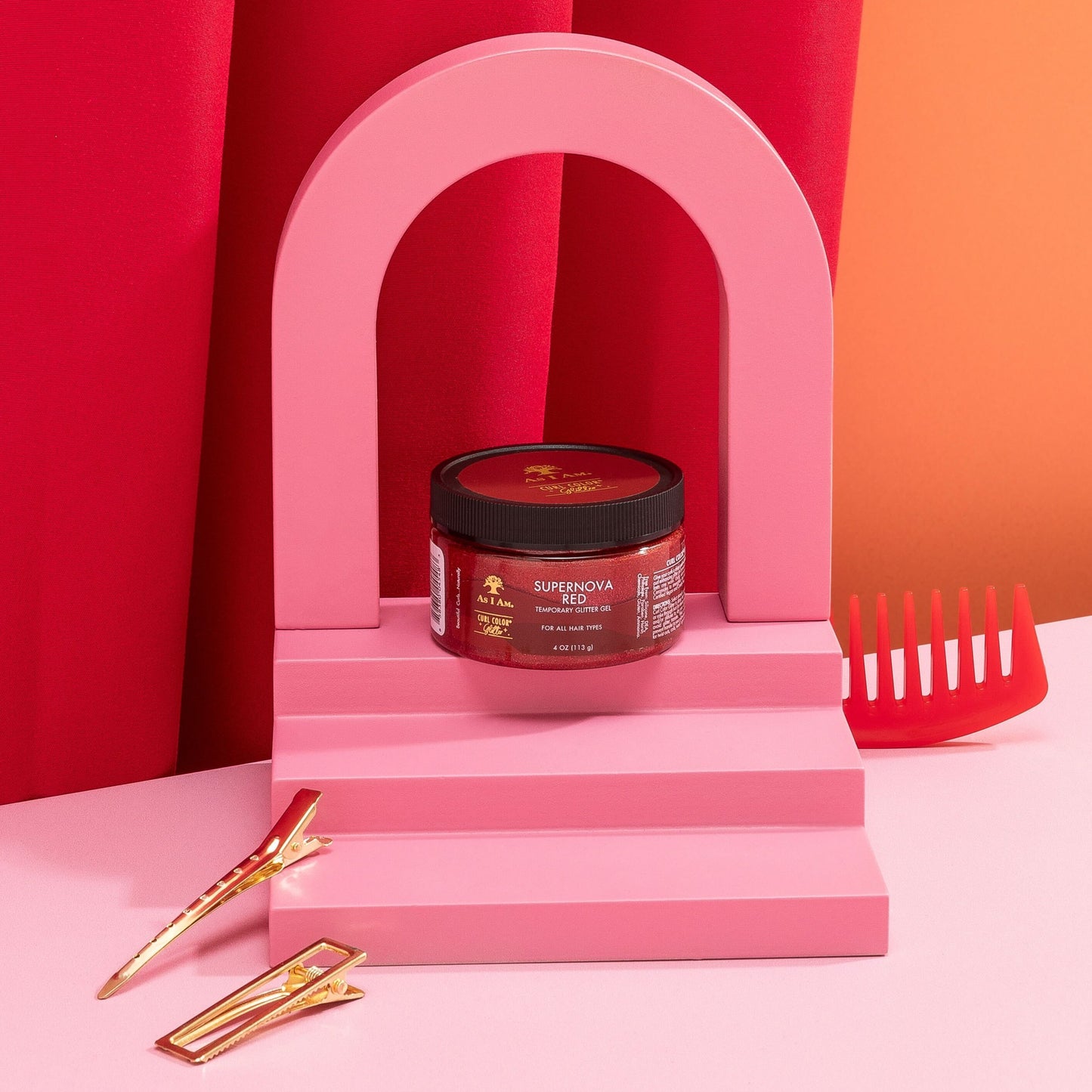 Curl Color Purpurina Rojo Supernova