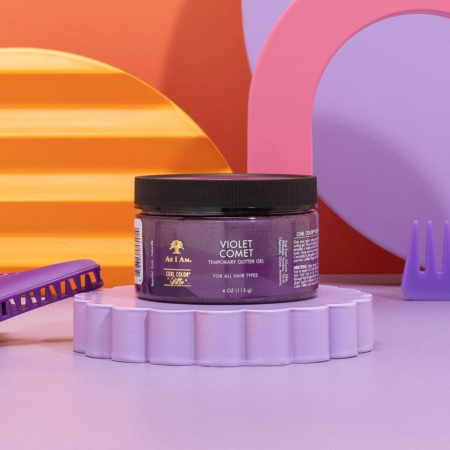 Color de rizos Purpurina Violeta Cometa