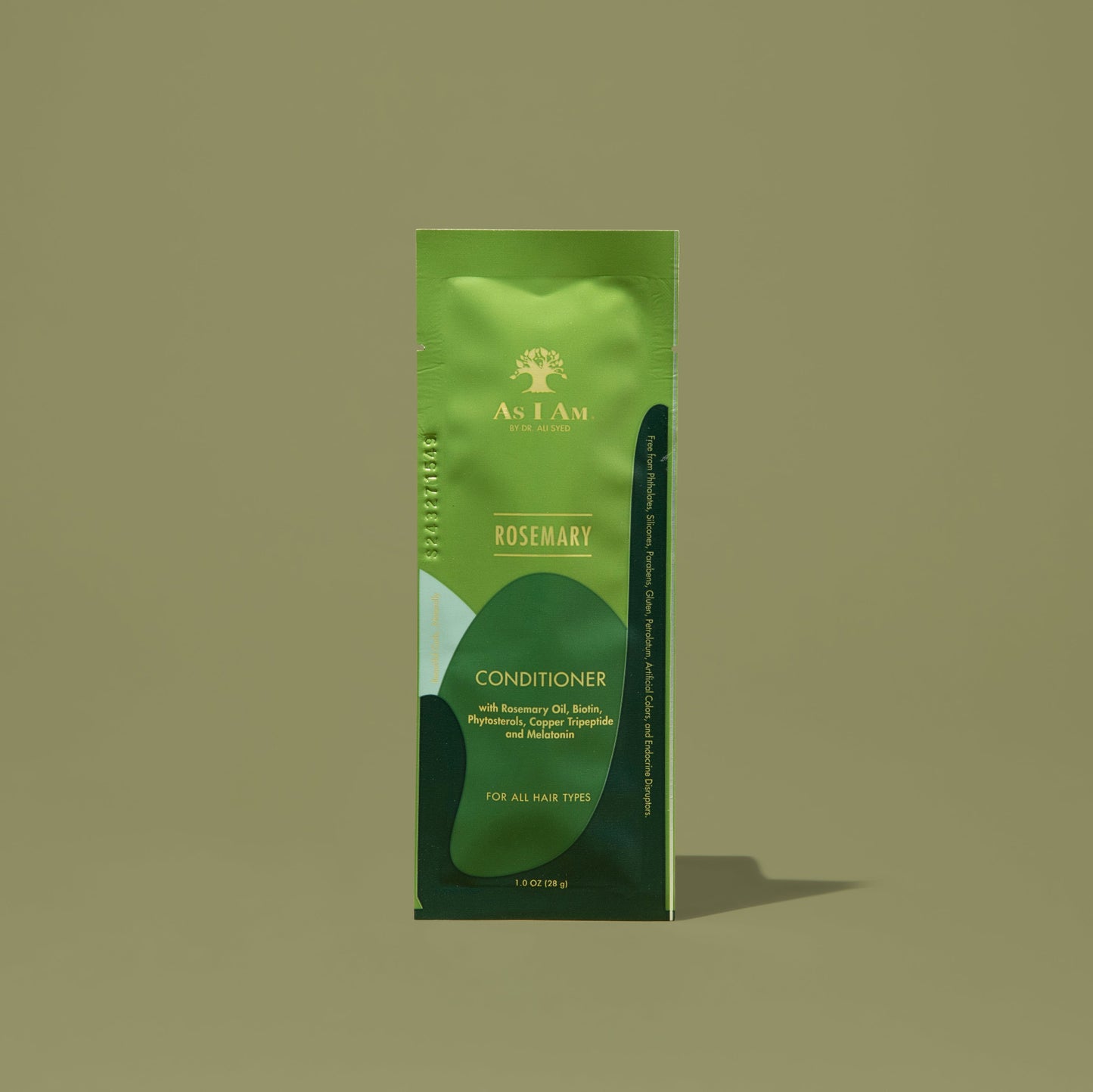 AS I AM Acondicionador de Romero en una bolsita de 1 onza, con una textura rica y cremosa, formulada para hidratar en profundidad, fortalecer y desenredar a la vez que favorece el crecimiento del cabello, reduce la rotura y calma el cuero cabelludo.