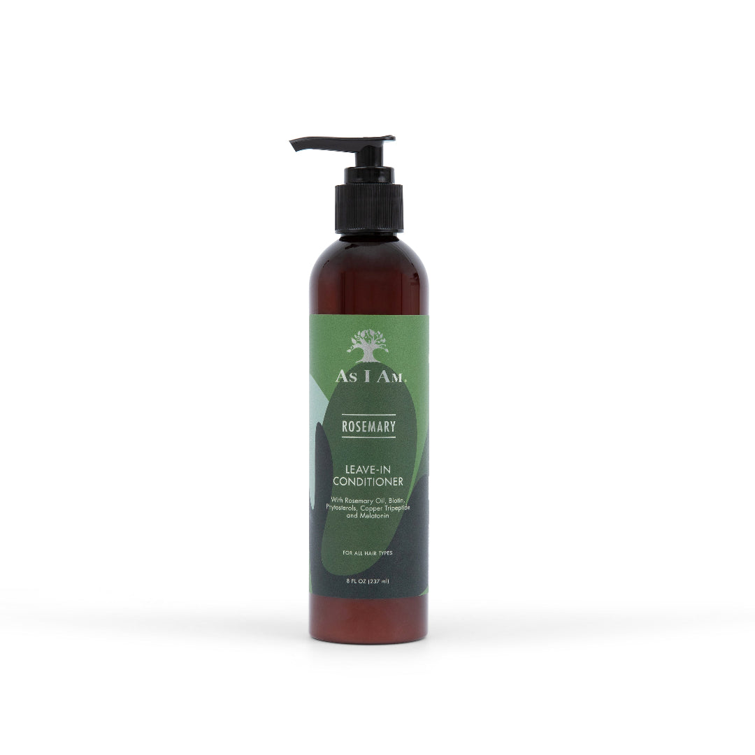 As I Am Acondicionador sin aclarado de romero - Con biotina y romero para nutrir, fortalecer e hidratar el cabello. Fórmula ligera para rizos y bucles suaves y sanos. Botella de 8 fl oz.