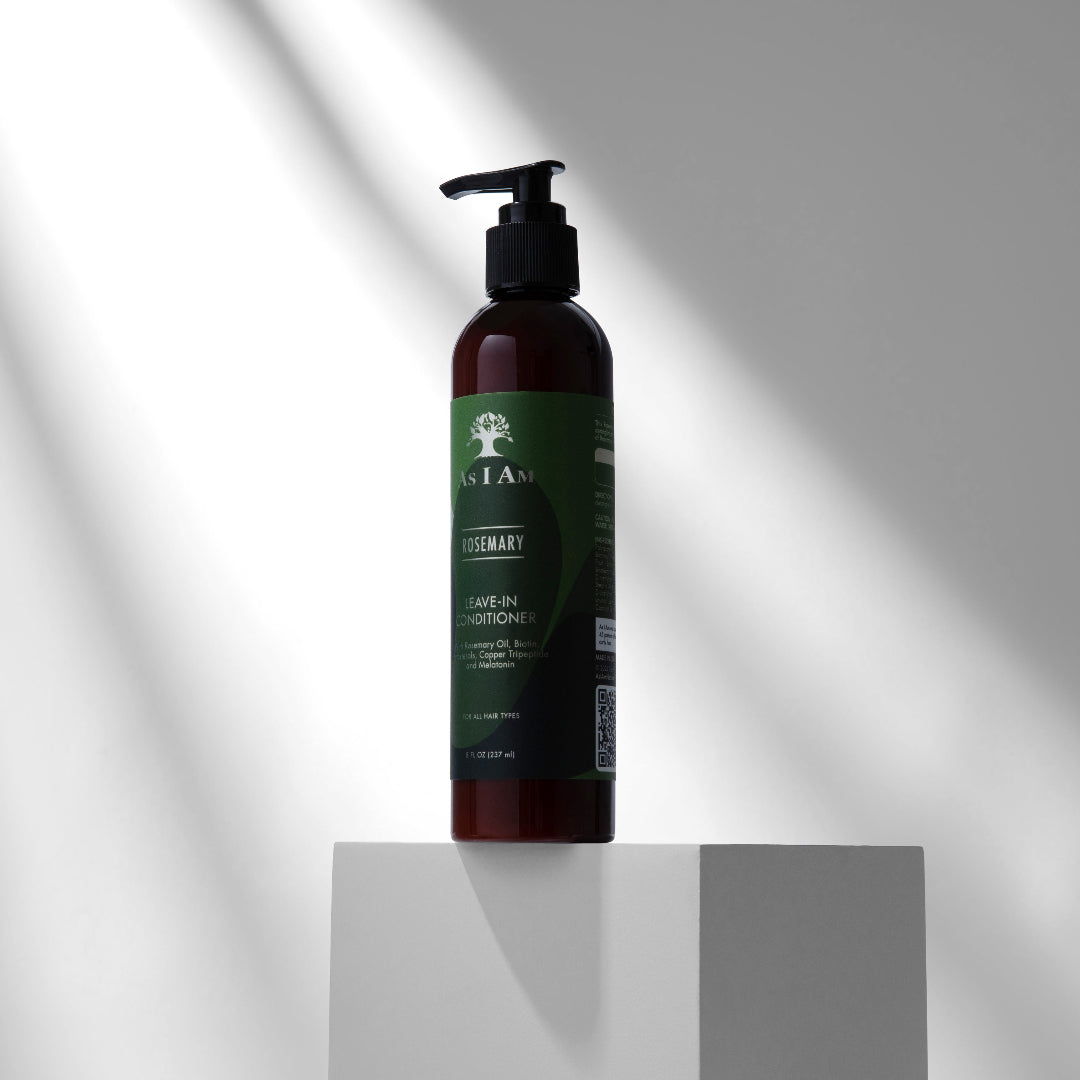 As I Am Acondicionador sin aclarado de romero - Con biotina y romero para nutrir, fortalecer e hidratar el cabello. Fórmula ligera para rizos y bucles suaves y sanos. Botella de 8 fl oz.