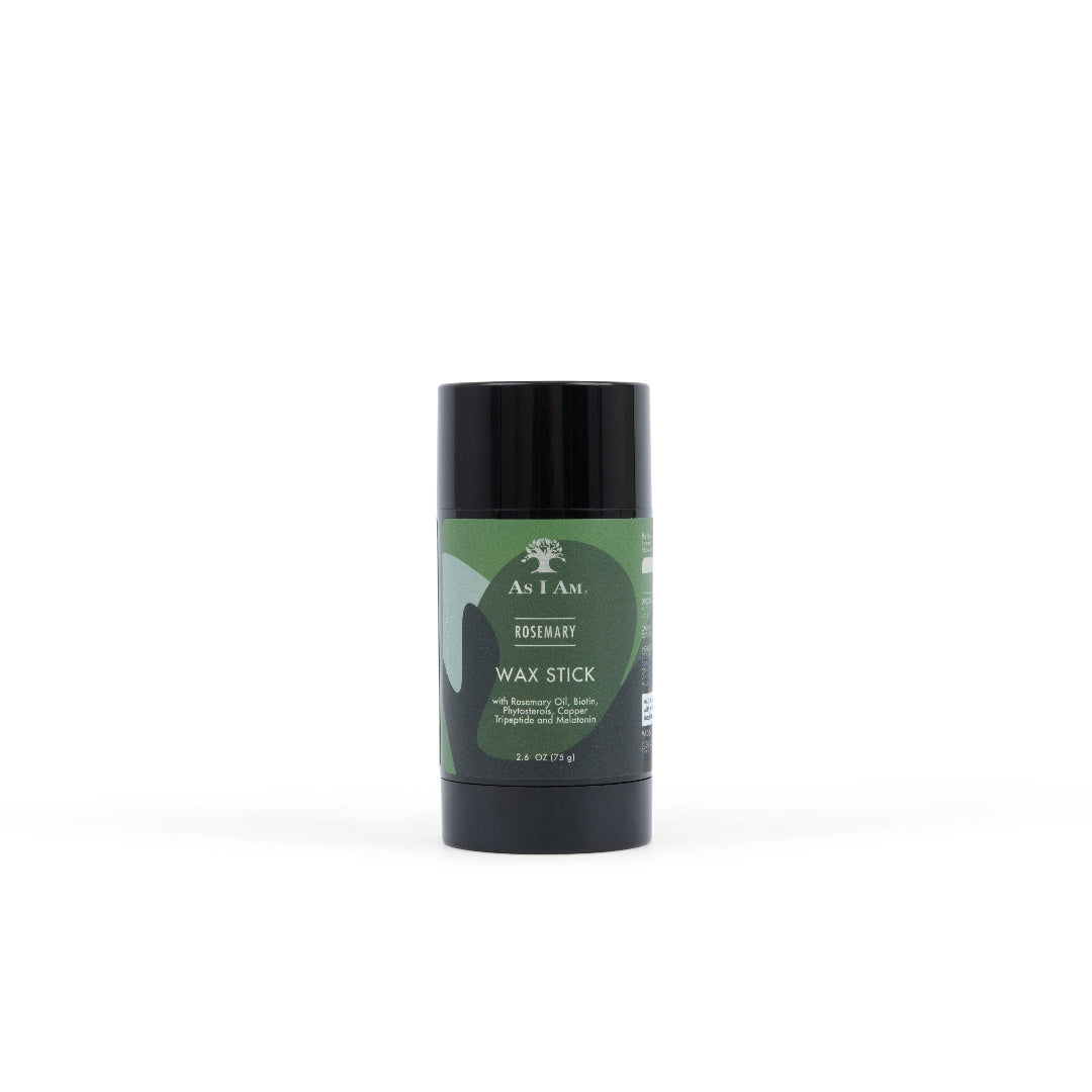 As I Am Rosemary Wax Stick - Con romero y biotina para unos peinados suaves y elegantes. Controla los cabellos sueltos, añade brillo y proporciona una fijación flexible. Ideal para bordes y peinados. 2.7 oz stick giratorio.