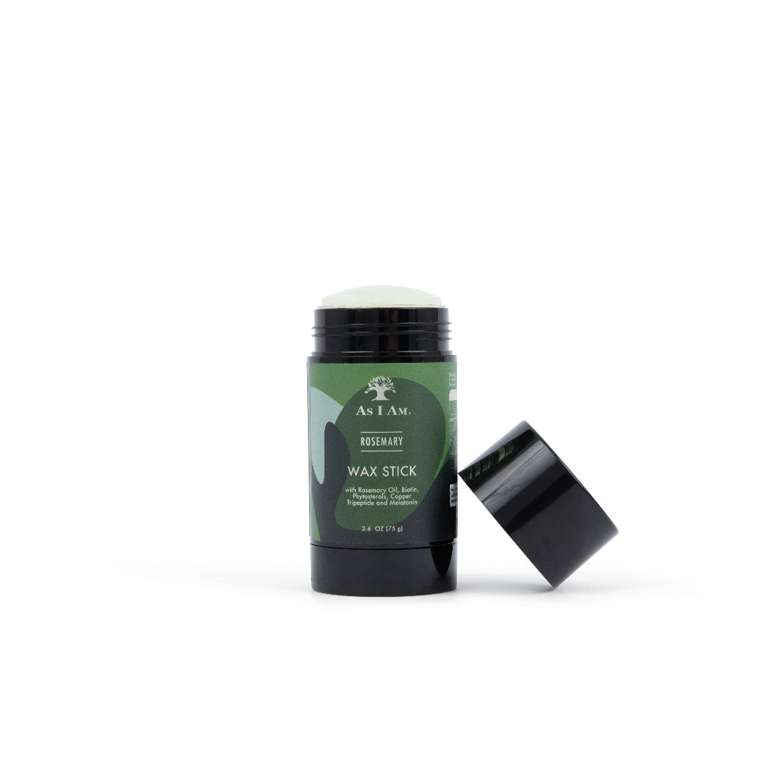 As I Am Rosemary Wax Stick - Con romero y biotina para unos peinados suaves y elegantes. Controla los cabellos sueltos, añade brillo y proporciona una fijación flexible. Ideal para bordes y peinados. 2.7 oz stick giratorio.