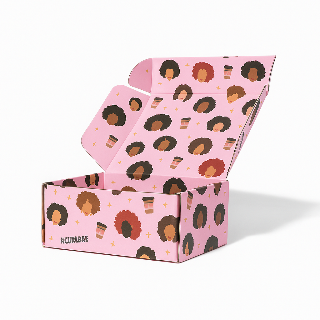Curlbae Box - Un cuidado set de regalo con productos nutritivos para el cabello rizado y con textura, bellamente empaquetado en una caja elegante, de marca.