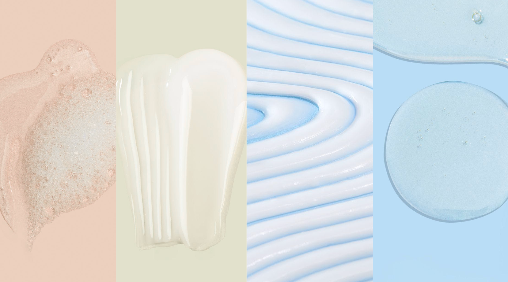 Collage de texturas suaves en colores pastel dispuestas en forma de cuadrícula.